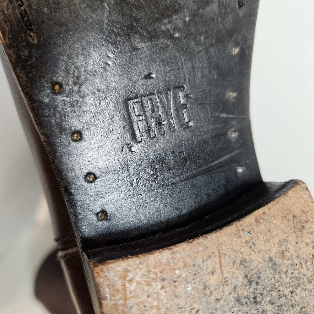Frye Brown Melissa Button Leather Riding Boots Women’s 8 Knee High Equestrian - Picture 13 of 16